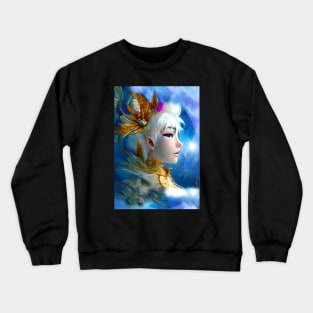 Gold White peacock prince Crewneck Sweatshirt